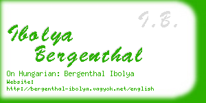 ibolya bergenthal business card